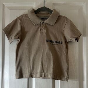 Essentials Kids Polo in Tan with Chest Logo